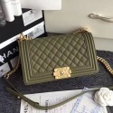Imitation Chanel Green Quilted Caviar Medium Boy Bag A67086 VS09827