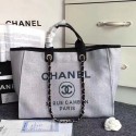 Imitation Chanel Grey Canvas Large Deauville Shopping Bag A68046 VS07815