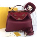 Imitation Cheap Fendi Regular Peekaboo Bag Burgundy Calfskin FD07121 VS05744