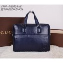 Imitation Cheap Gucci Smooth Leather Business Briefcase 18635 Blue VS00798