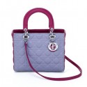 Imitation Christian Dior CD6325 Lavender Sheepskin Mini Lady Dior Bag Silver VS07147