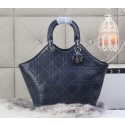 Imitation Dior Panarea Sheepskin Leather Tote Bag CD6618 Royal VS04793