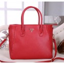 Imitation Fashion Prada Grainy Calfskin Leather Tote Bag BN3666 Red VS06689