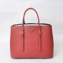 Imitation Fashion Prada Twin Saffiano Leather Cuir Large Tote BN2820 in Red with Silver Hardware XZ VS06578