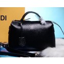 Imitation Fendi BY THE WAY Bag Original Snake Leather F2388 Black VS05155