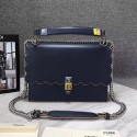 Imitation Fendi Kan I Leather Bag Blue 8BT283 VS01446