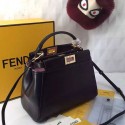 Imitation Fendi Mini Peekaboo Bag in Black Nappa Leather FD07122 VS05350