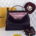 Imitation Fendi Regular Peekaboo Bag Black Calfskin v VS08275
