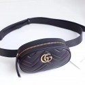 Imitation Gucci GG Marmont Matelasse Leather Belt Bag Black 476434 VS02926