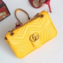 Imitation Gucci GG Marmont Matelasse Shoulder Bag Yellow 443497 VS02739