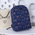 Imitation Gucci Horse Print Backpack 366523 Blue VS04843