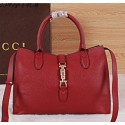 Imitation Gucci Jackie Original Leather Top Handle Bag 363529 Burgundy VS04145