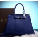 Imitation Gucci Lady Bamboo Leather Top Handle Bag 370815 Royal VS01228