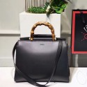 Imitation Gucci Nymphea Leather Top Handle Bag Black 453766 VS01657