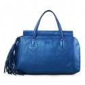 Imitation Gucci Original Leather Lady Tassel Top Handle Bag 354469 Blue VS05211