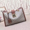 Imitation Gucci Padlock GG Supreme Canvas Shoulder Bag Brown 479197 VS04316