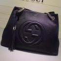 Imitation Gucci Soho Leather Shoulder Bag Black 308982 VS07641