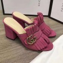 Imitation Gucci Suede Mid-heel Slide Rose 453495 VS03927