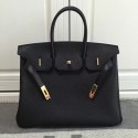 Imitation Hermes Birkin 35 Tote Bag in Black Togo Leather HB1210 VS01009