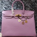 Imitation Hermes Birkin 35CM Tote Bag Litchi Leather HB35GL Lavender VS03827