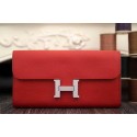 Imitation Hermes Constance Long Wallets Original Leather HA909 Burgundy VS01729