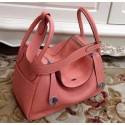 Imitation Hermes Lindy 30CM Original Leather Shoulder Bag HLD30 Pink VS04272
