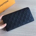 Imitation Louis Vuitton Damier Infini Leather Zippy Wallet Onyx N60017 VS07566