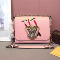 Imitation Louis Vuitton Epi Leather Early Bird Twist MM M41865 Pink VS04918