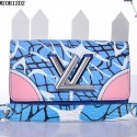 Imitation Louis Vuitton Epi Leather Twist Chain Wallet M56237 Blue VS00088