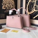 Imitation Louis Vuitton Taurillon Leather Capucines PM Pink M48864 VS01806