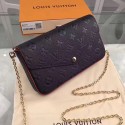 Imitation Luxury Louis Vuitton Monogram Empreinte Pochette Felicie Marine Rouge M64065 VS01990