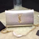 Imitation Medium Monogram Saint Laurent Tassel Satchel in Gold Metallic Leather 354021 VS03953