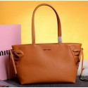 Imitation miu miu Grainy Leather Tote Bag 86333 Wheat VS03662