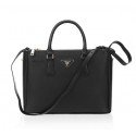 Imitation Prada 33CM Grainy Leather Tote Bag BN2274 Black VS03922