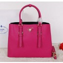Imitation Prada Grainy Cuir Leather Tote Bag BN2821 Rose VS07679