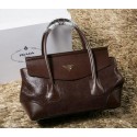 Imitation Prada Iridescent Snake Leather Tote Bag P1168 Brown VS07609