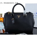 Imitation PRADA Litchi Leather Tote Bag PBN2324 Black VS02806