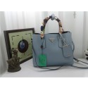 Imitation Prada Original Twin Saffiano Leather Cuir Tote BN2758 in Light Blue with Gold Hardware JJ VS01635