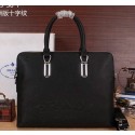 Imitation Prada Saffiano Calfskin Leather Briefcase PR66261 Black VS00336