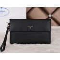 Imitation Prada Saffiano Leather Clutch P6004 Black VS06140