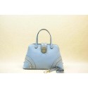 Imitation Prada Saffiano Leather Metal Studs Top Handle Bag B2753 Light Blue VS00569
