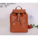 Imitation Prada Soft Calf Leather Backpack BZ032L Wheat VS04896