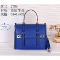Imitation Prada Vitello Lux Flap Tote Bag BN2786 Blue VS04724