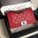Imitation Quality Chanel Large Quilted Calfskin Boy Bag Red A14042 VS09730