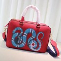 Imitation Quality Gucci Snake Print Leather Top Handle Bag Red 453564 VS04920
