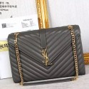 Imitation Saint Laurent Classic Large Monogram College Bag In Grey Matelasse Leather Y2590 VS00608