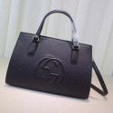 Imitation Top Gucci Soho Leather Top Handle Bag Black 431571 VS03279