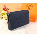Imitation Top Hermes Grainy Leather Clutch H2152 Blue VS07500