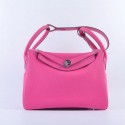 Imitation Top Hermes Lindy 30CM Grainy Leather Shoulder Bag H6207 Rosy VS04178
