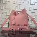 Imitation Top Louis Vuitton Soft calfskin Lockme Bucket Pink M54681 VS01795